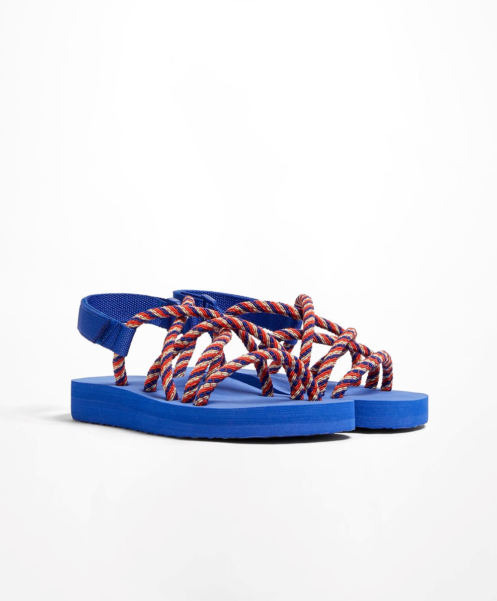 Oysho Multi-coloured Cord Beachwear Platforms μπλε | GBVIMN-257