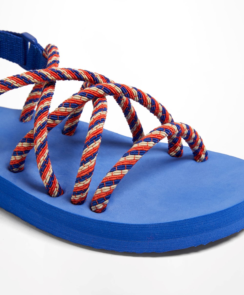 Oysho Multi-coloured Cord Beachwear Platforms μπλε | GBVIMN-257