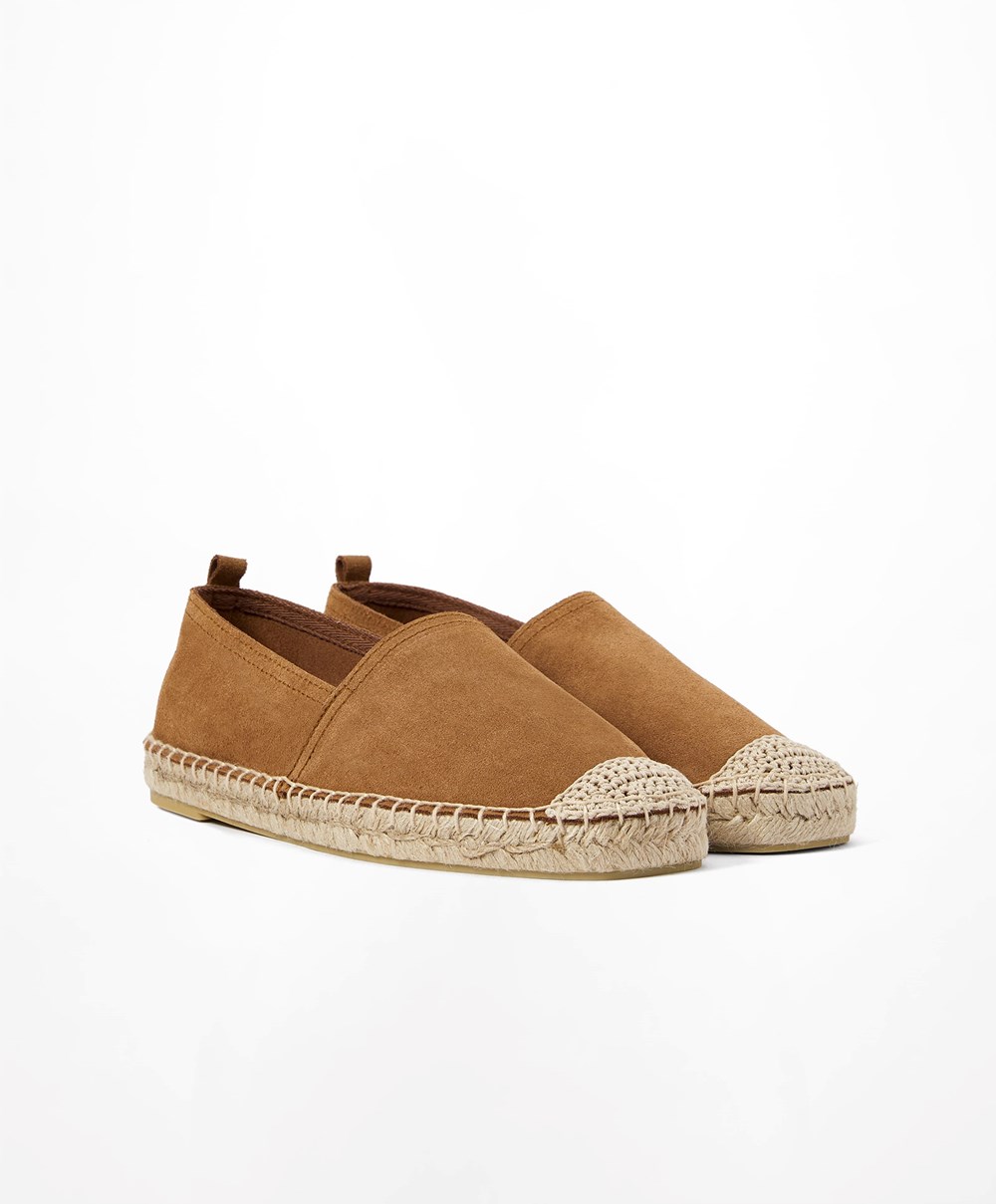 Oysho Natural δερματινα Espadrilles καφε | ISPYBH-413