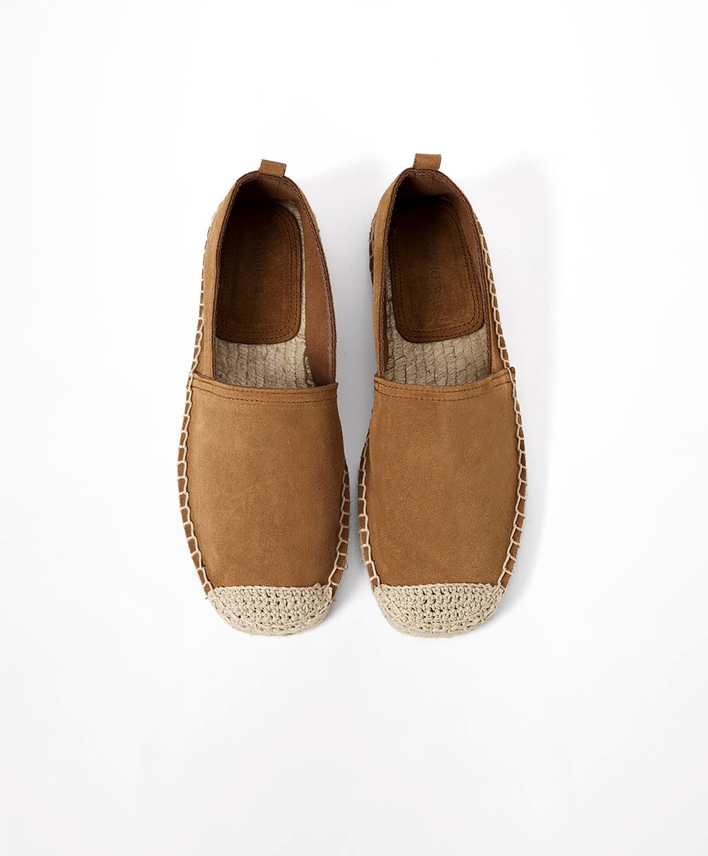 Oysho Natural δερματινα Espadrilles καφε | VZFIPG-142