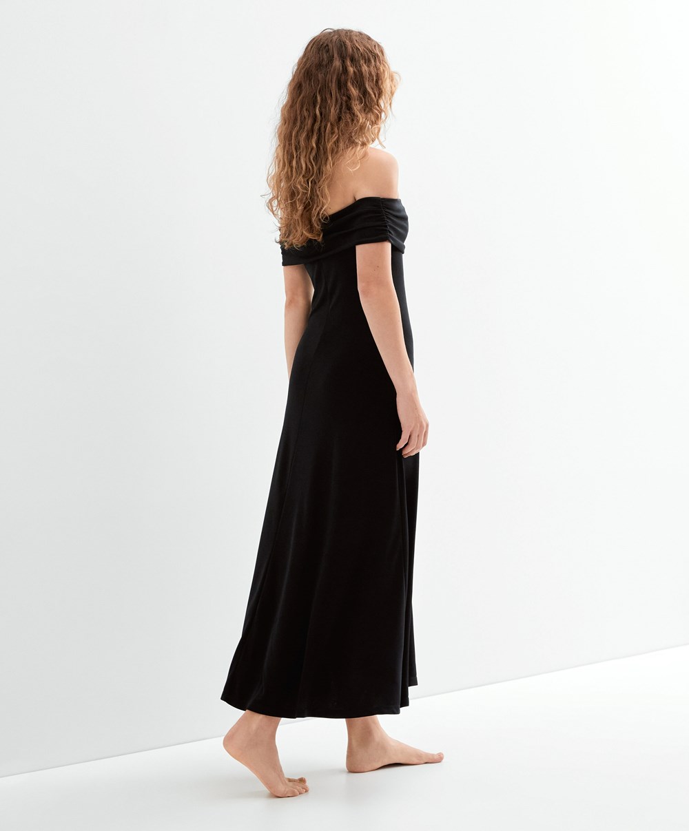 Oysho Off-shoulder φορεμα μαυρα | NSLIOB-763