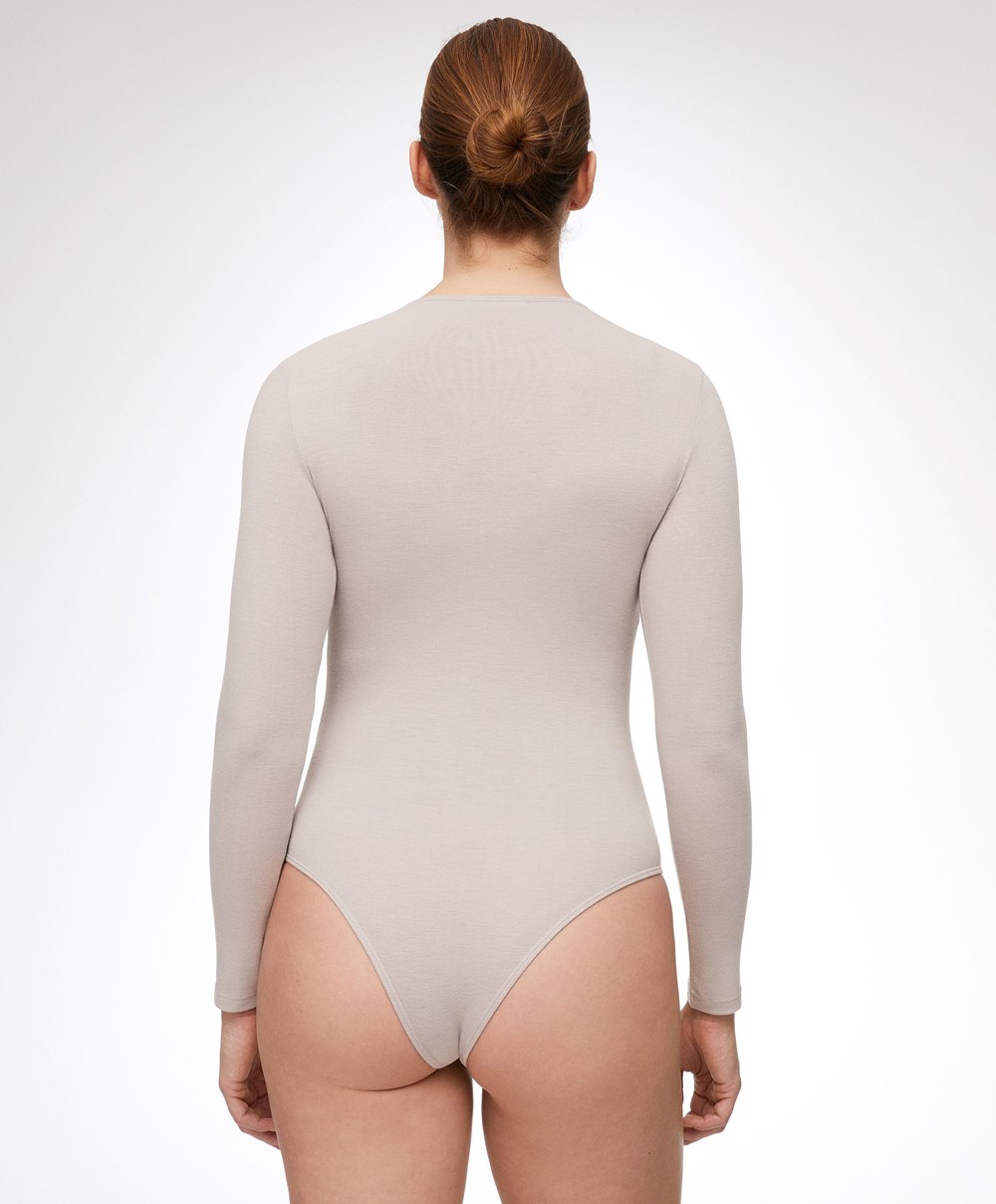 Oysho Outlast® Thermal Body Pale Taupe | LQEZXJ-435