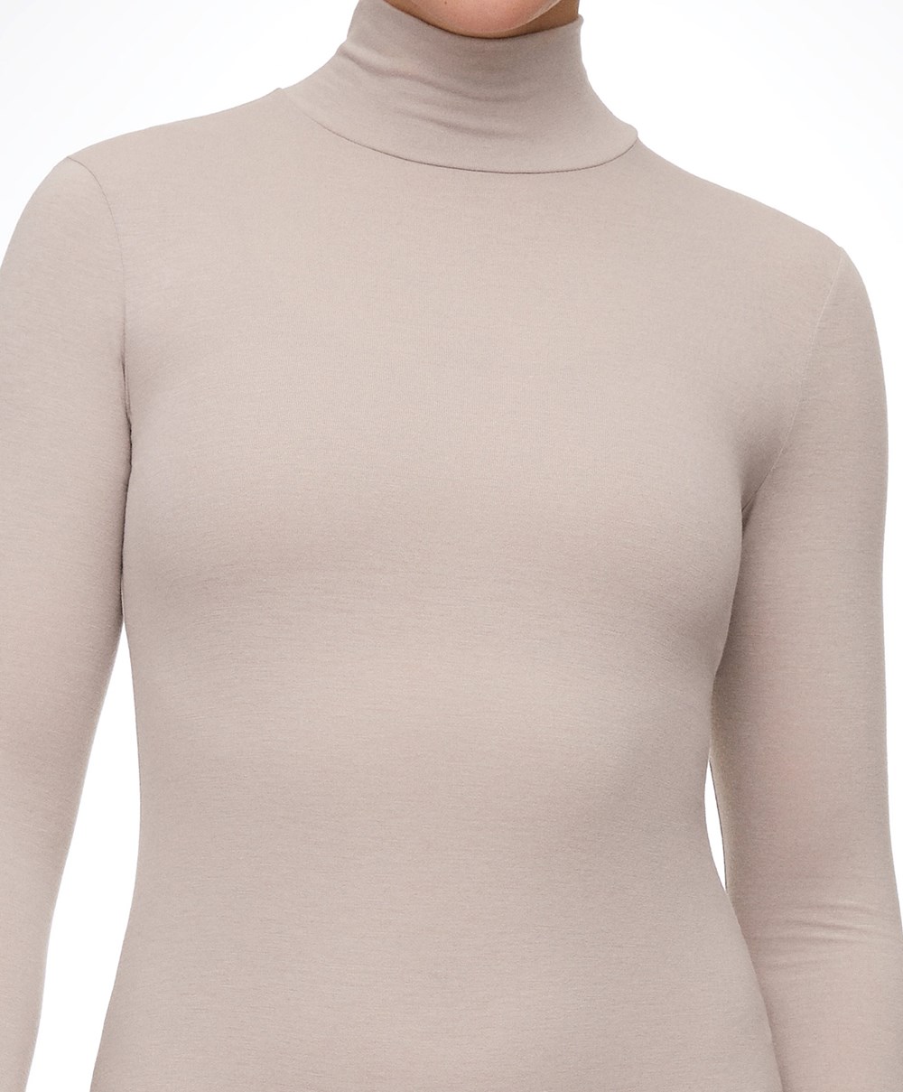 Oysho Outlast® Thermal High-neck Body Pale Taupe | BCZIQG-201