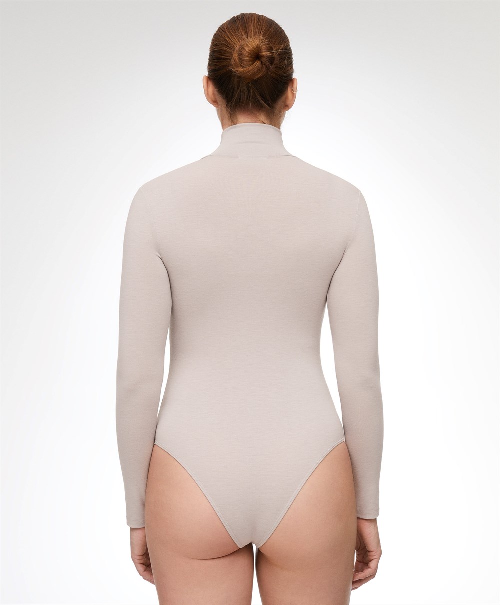 Oysho Outlast® Thermal High-neck Body Pale Taupe | BCZIQG-201