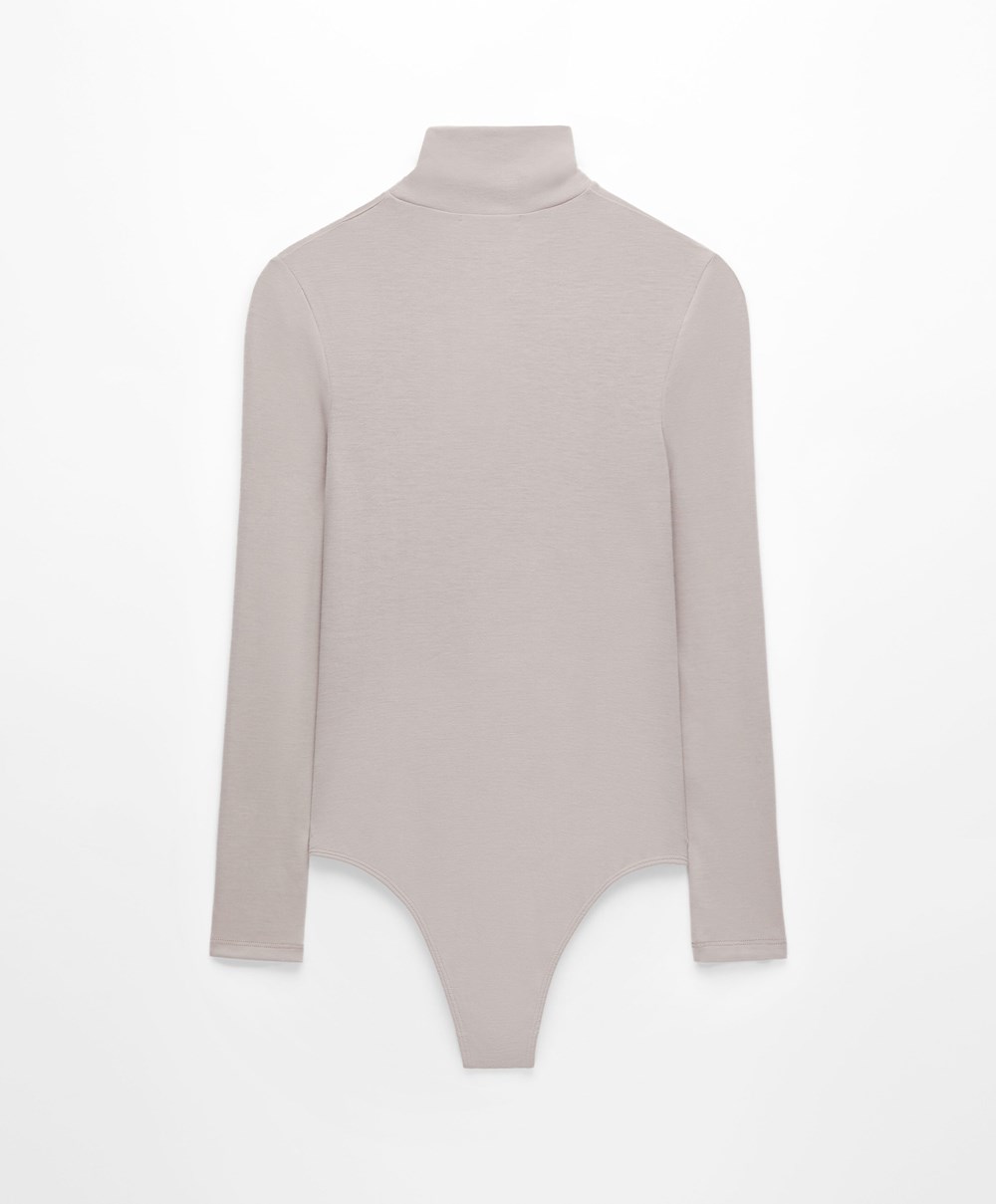 Oysho Outlast® Thermal High-neck Body Pale Taupe | BCZIQG-201