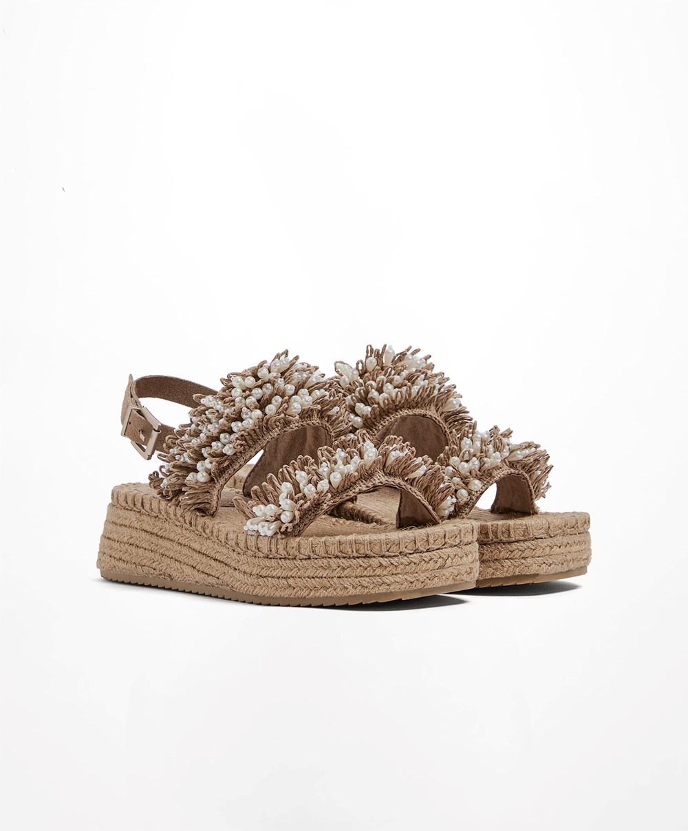 Oysho Pearl Wedges καφε | LTFYAN-013