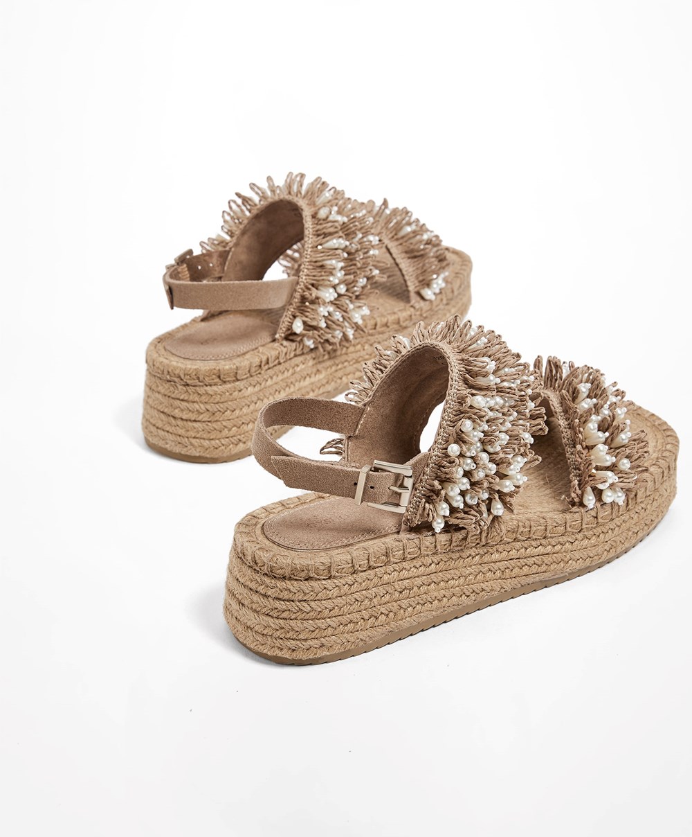 Oysho Pearl Wedges καφε | LTFYAN-013