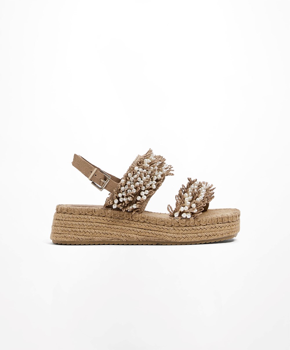 Oysho Pearl Wedges καφε | LTFYAN-013