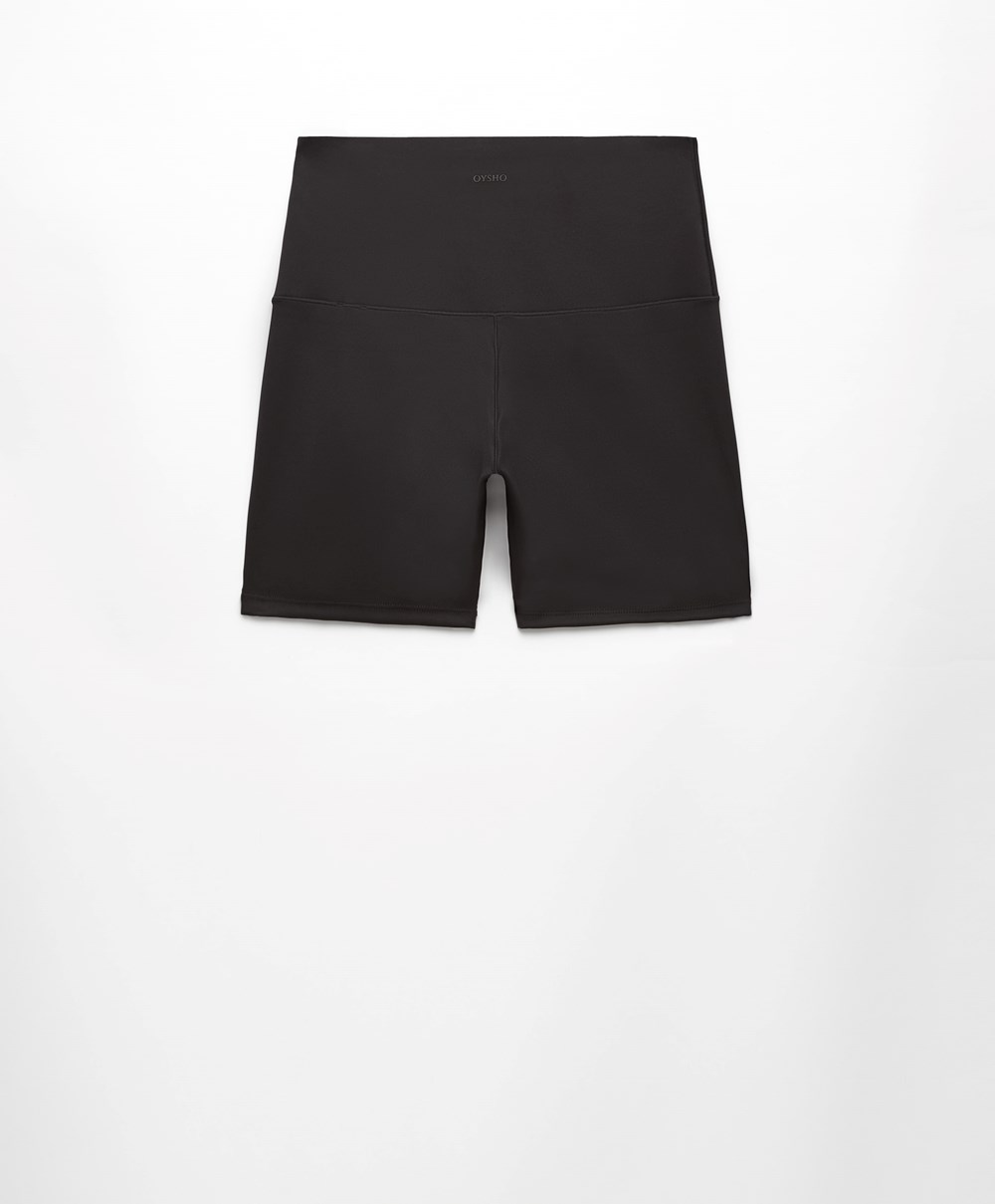 Oysho Perfect-adapt High-rise 10cm Hot Pant μαυρα | NDCKQT-068