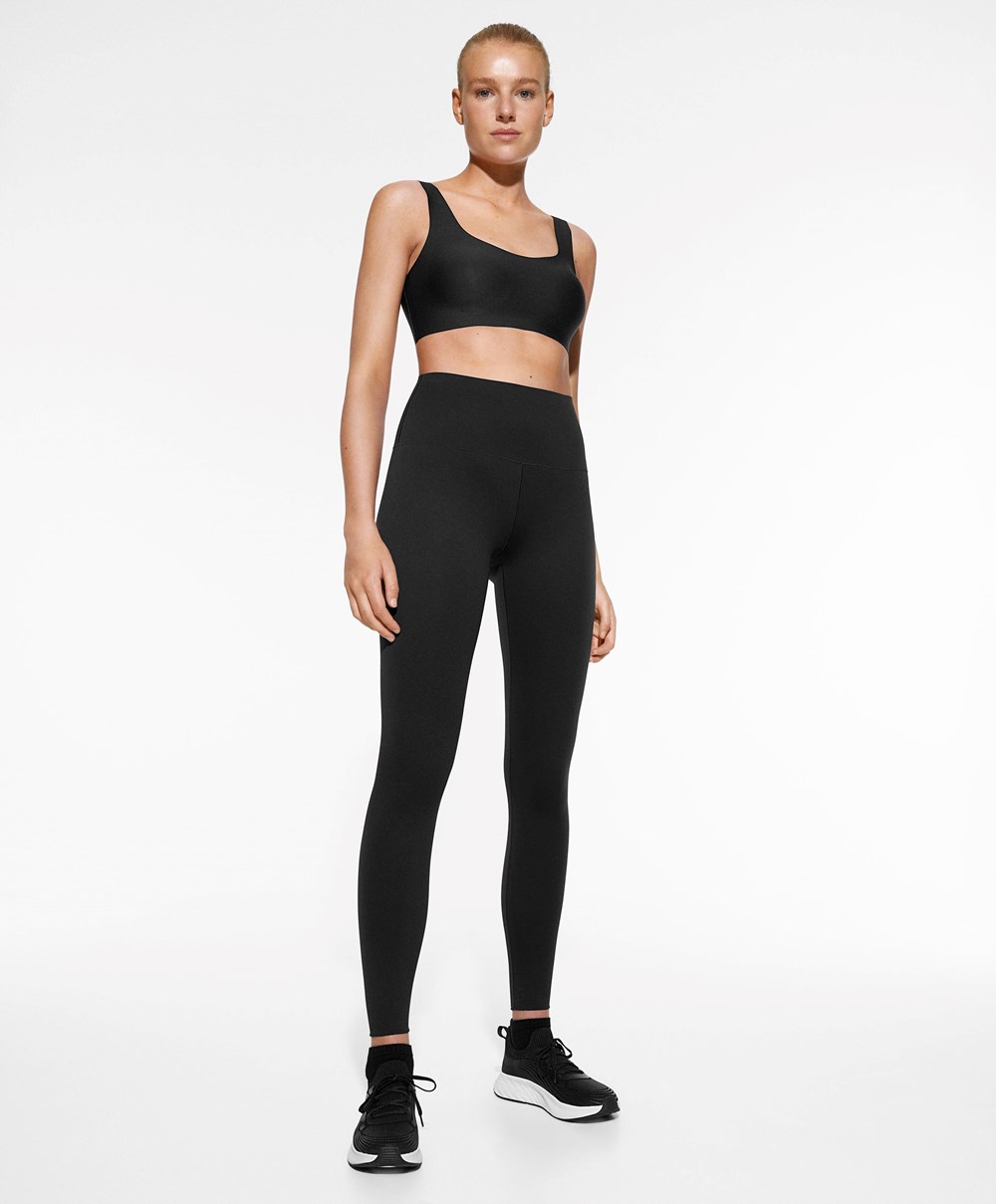 Oysho Perfect-adapt High-rise 65cm Ankle-length Leggings μαυρα | ANJLDX-165