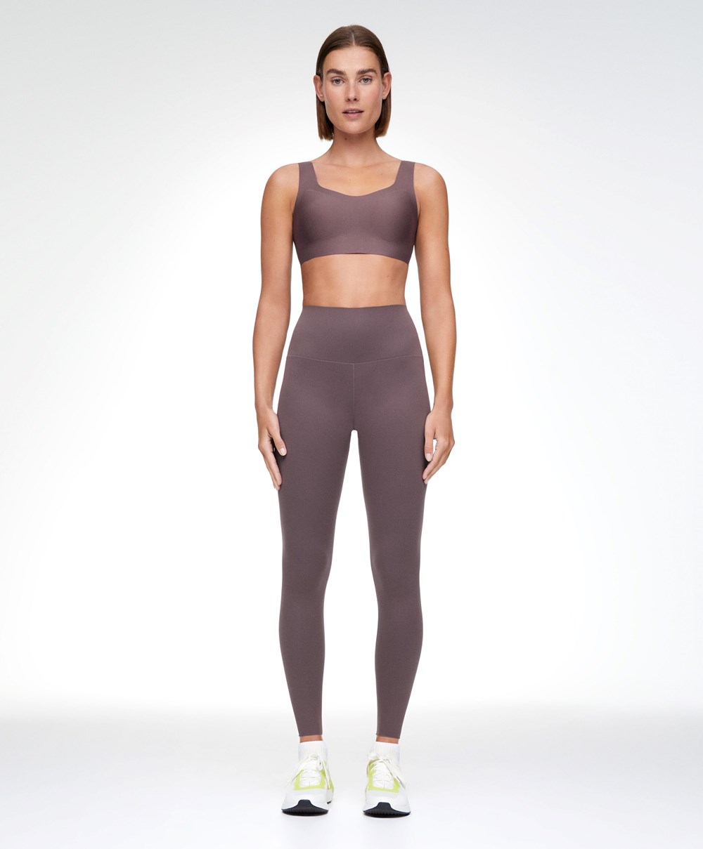 Oysho Perfect-adapt High-rise 65cm Ankle-length Leggings Grey-purple | CJGEZA-310