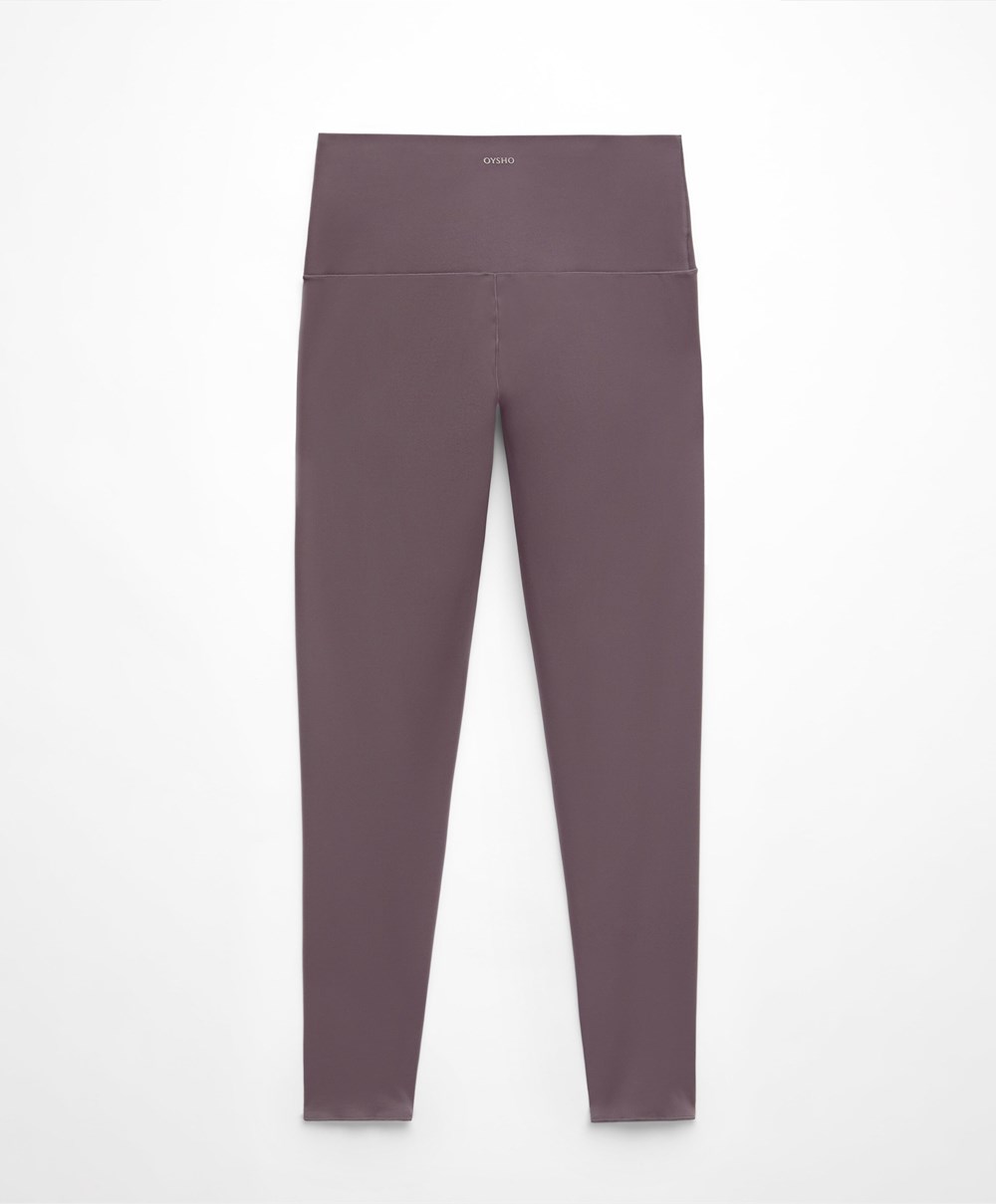 Oysho Perfect-adapt High-rise 65cm Ankle-length Leggings Grey-purple | CJGEZA-310