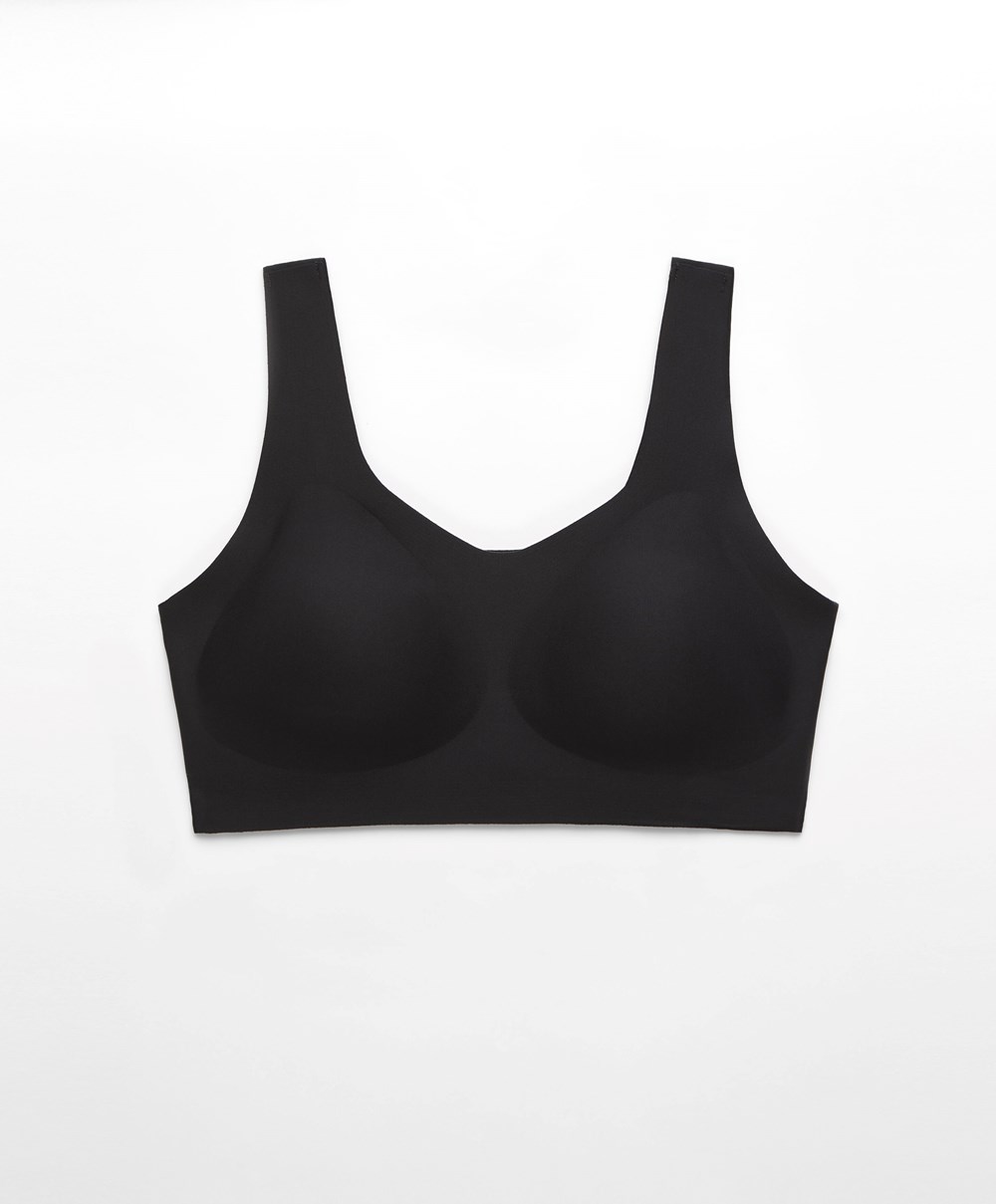 Oysho Perfect-adapt Medium-support Sports Bra With Cups μαυρα | MGYPRJ-240