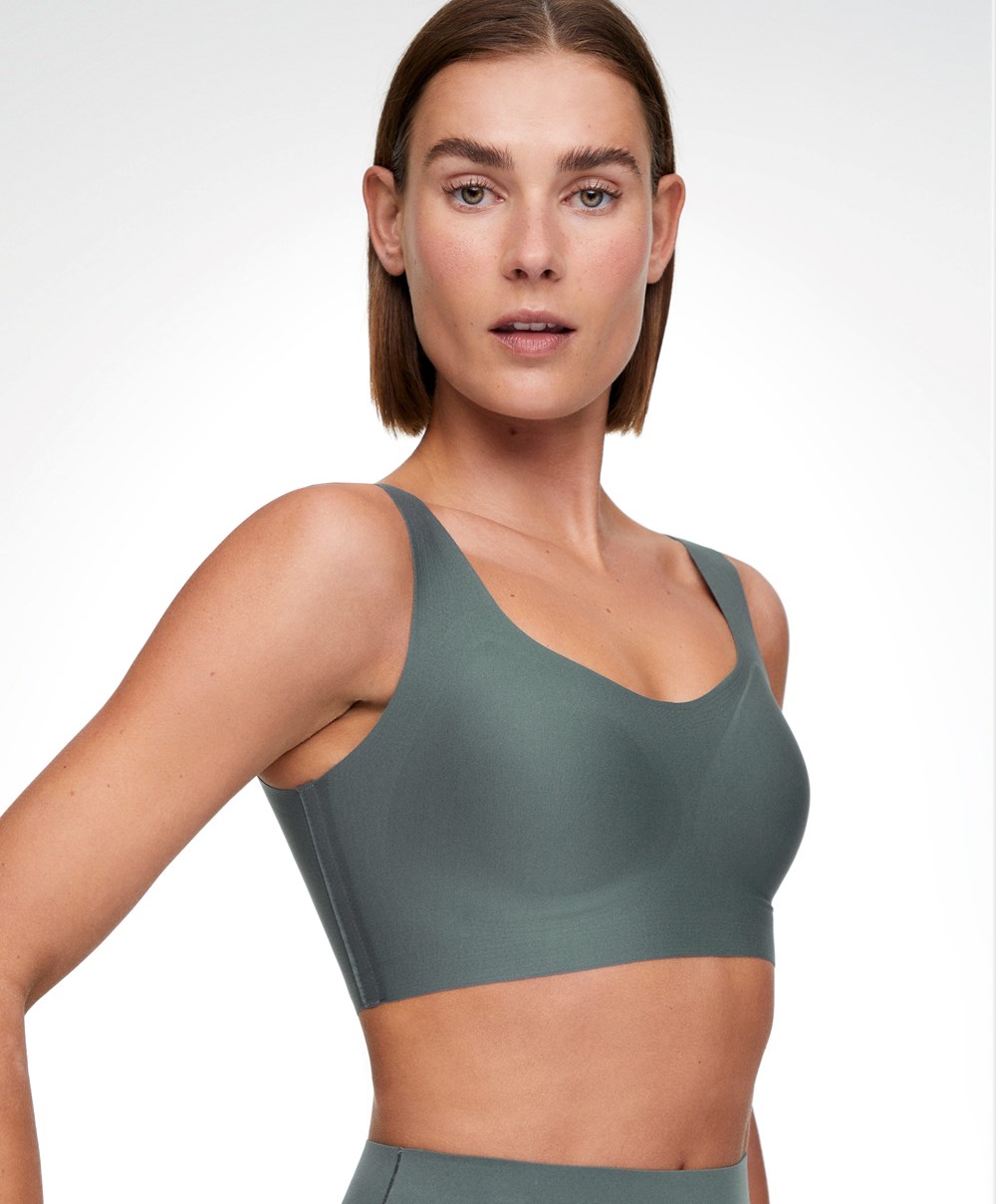 Oysho Perfect-adapt Medium-support Sports Bra With Cups Mid Ocean | SRDPFW-190