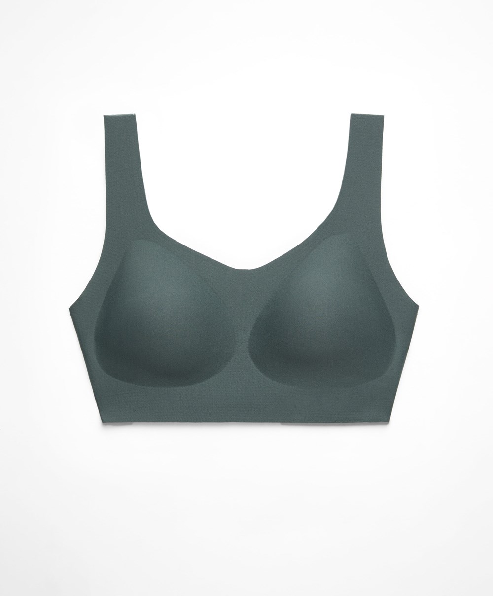 Oysho Perfect-adapt Medium-support Sports Bra With Cups Mid Ocean | SRDPFW-190