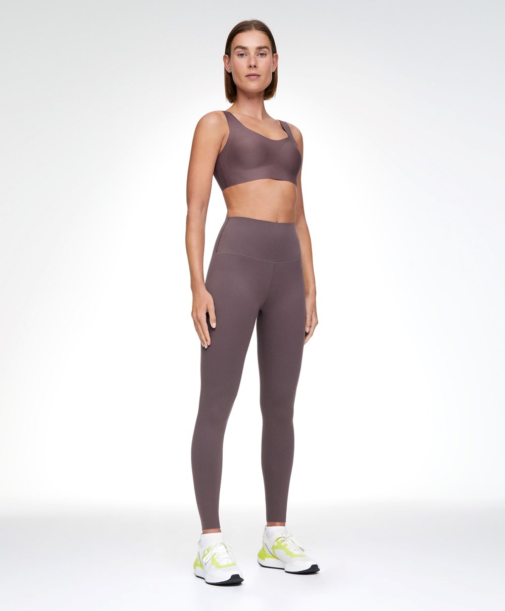 Oysho Perfect-adapt Medium-support Sports Bra With Cups Grey-purple | ZFMGXO-652