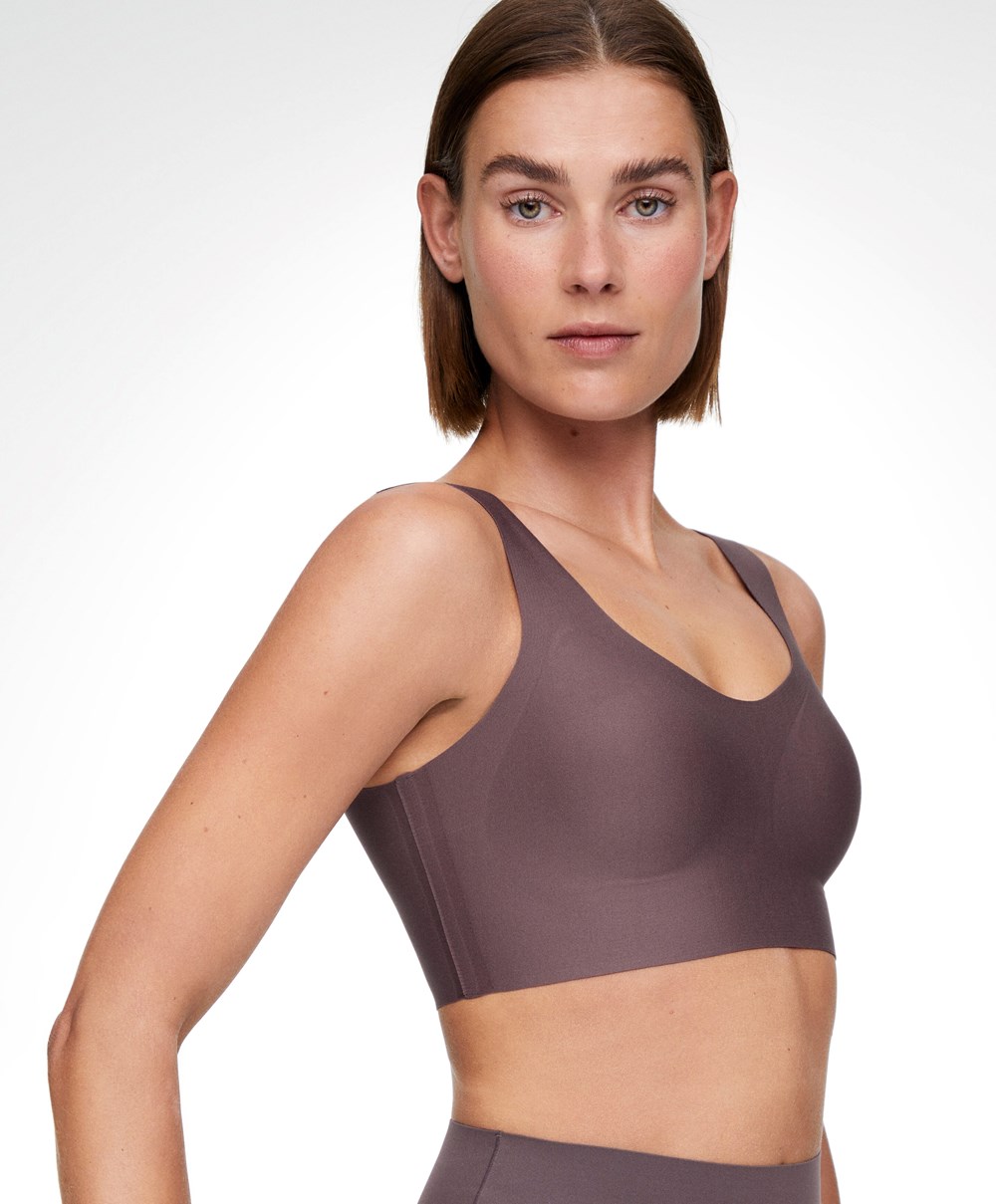 Oysho Perfect-adapt Medium-support Sports Bra With Cups Grey-purple | ZFMGXO-652