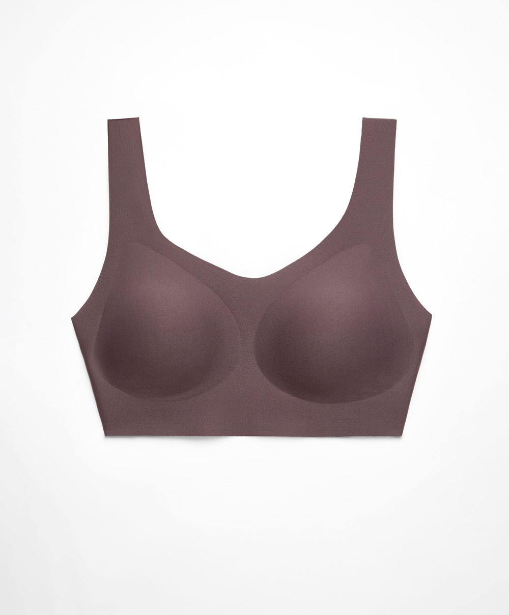 Oysho Perfect-adapt Medium-support Sports Bra With Cups Grey-purple | ZFMGXO-652