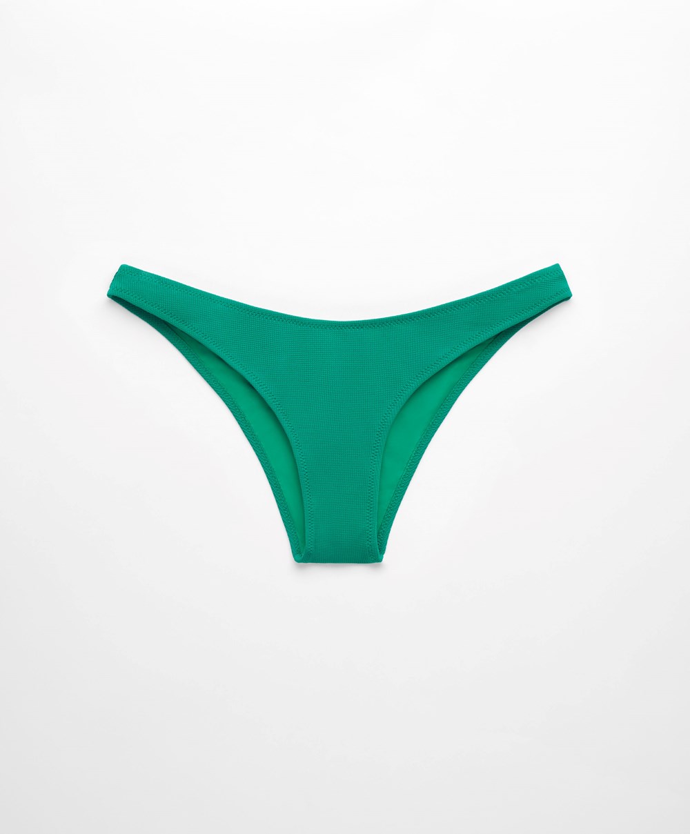 Oysho Piqué Mid-rise Μπικίνι Briefs πρασινο | AOLFVP-026