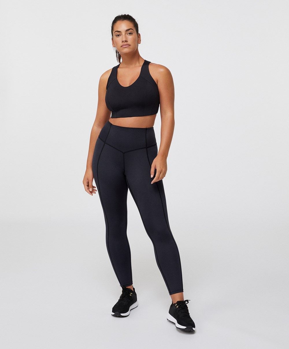 Oysho Plus Size 65cm Ankle-length Leggings μαυρα | NTFSYV-209