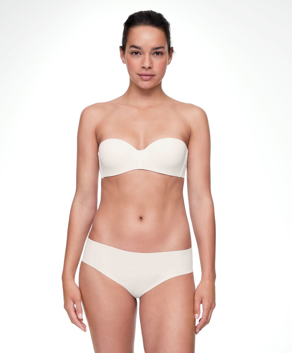 Oysho Polyamide Bra With Removable Straps Pale Ecru | EGDCPZ-236