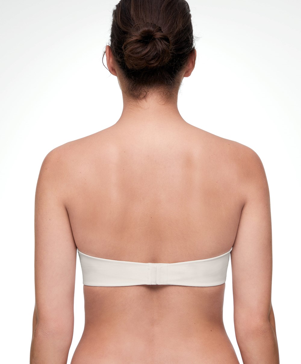 Oysho Polyamide Bra With Removable Straps Pale Ecru | EGDCPZ-236