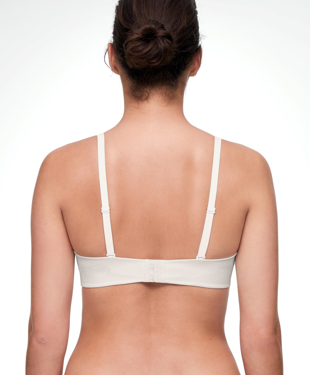 Oysho Polyamide Bra With Removable Straps Pale Ecru | EGDCPZ-236