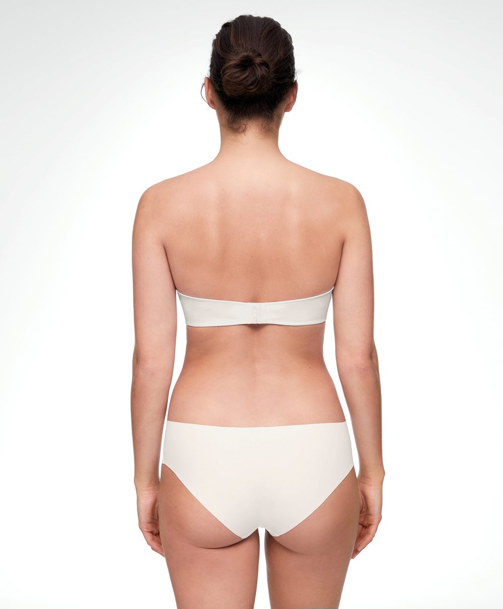 Oysho Polyamide Bra With Removable Straps Pale Ecru | EGDCPZ-236