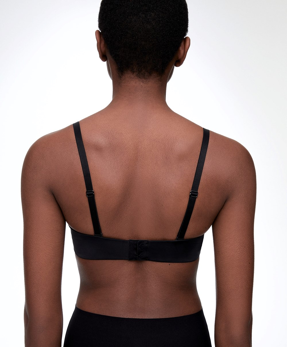 Oysho Polyamide Bra With Removable Straps μαυρα | IZPTYO-019