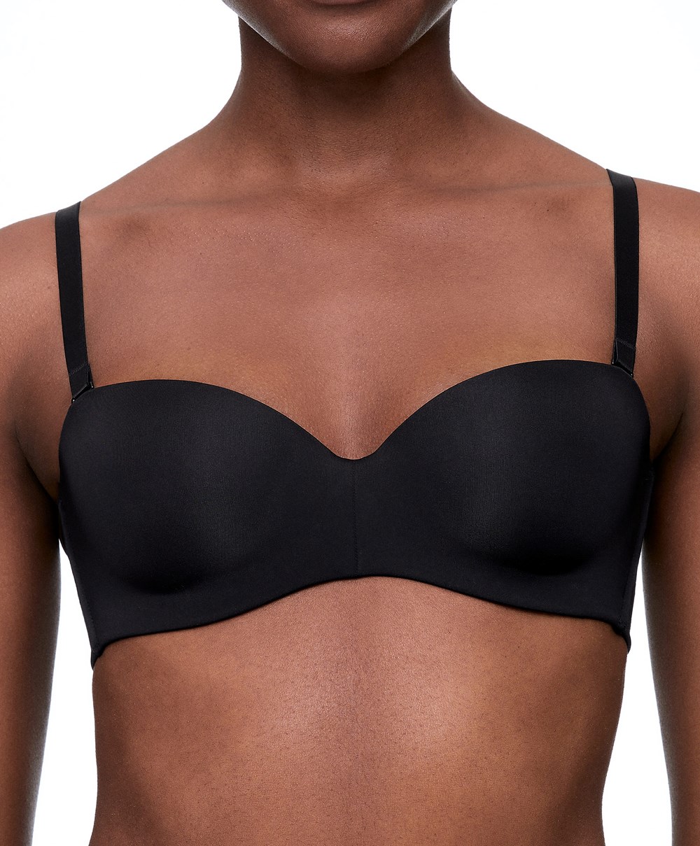 Oysho Polyamide Bra With Removable Straps μαυρα | IZPTYO-019