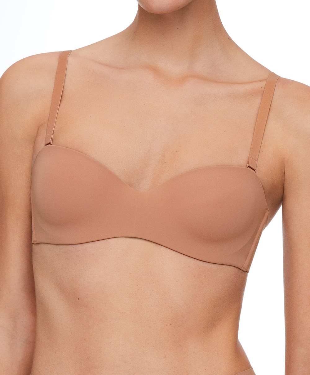 Oysho Polyamide Bra With Removable Straps Tan | LMGUHX-872