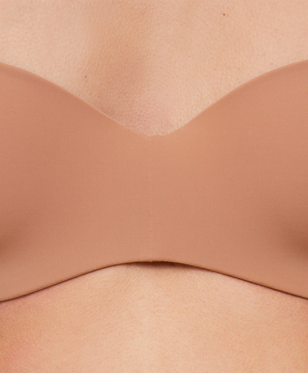 Oysho Polyamide Bra With Removable Straps Tan | LMGUHX-872