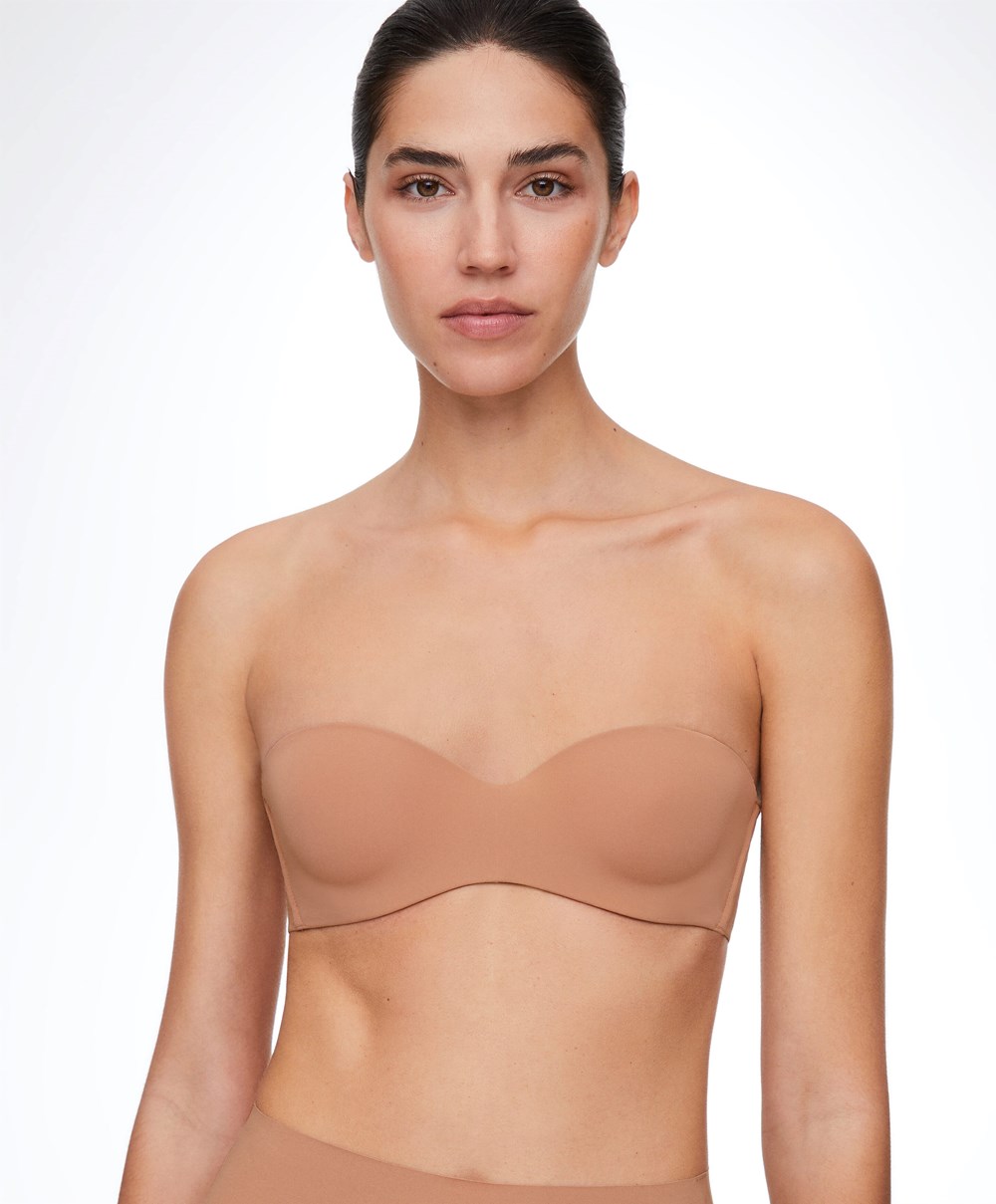 Oysho Polyamide Bra With Removable Straps Tan | LMGUHX-872