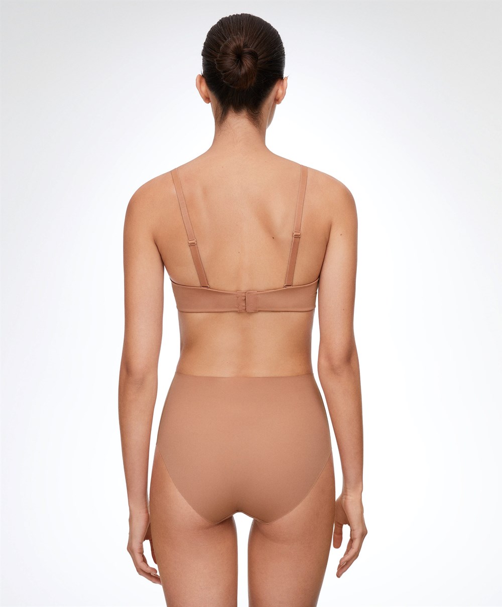 Oysho Polyamide Bra With Removable Straps Tan | LMGUHX-872