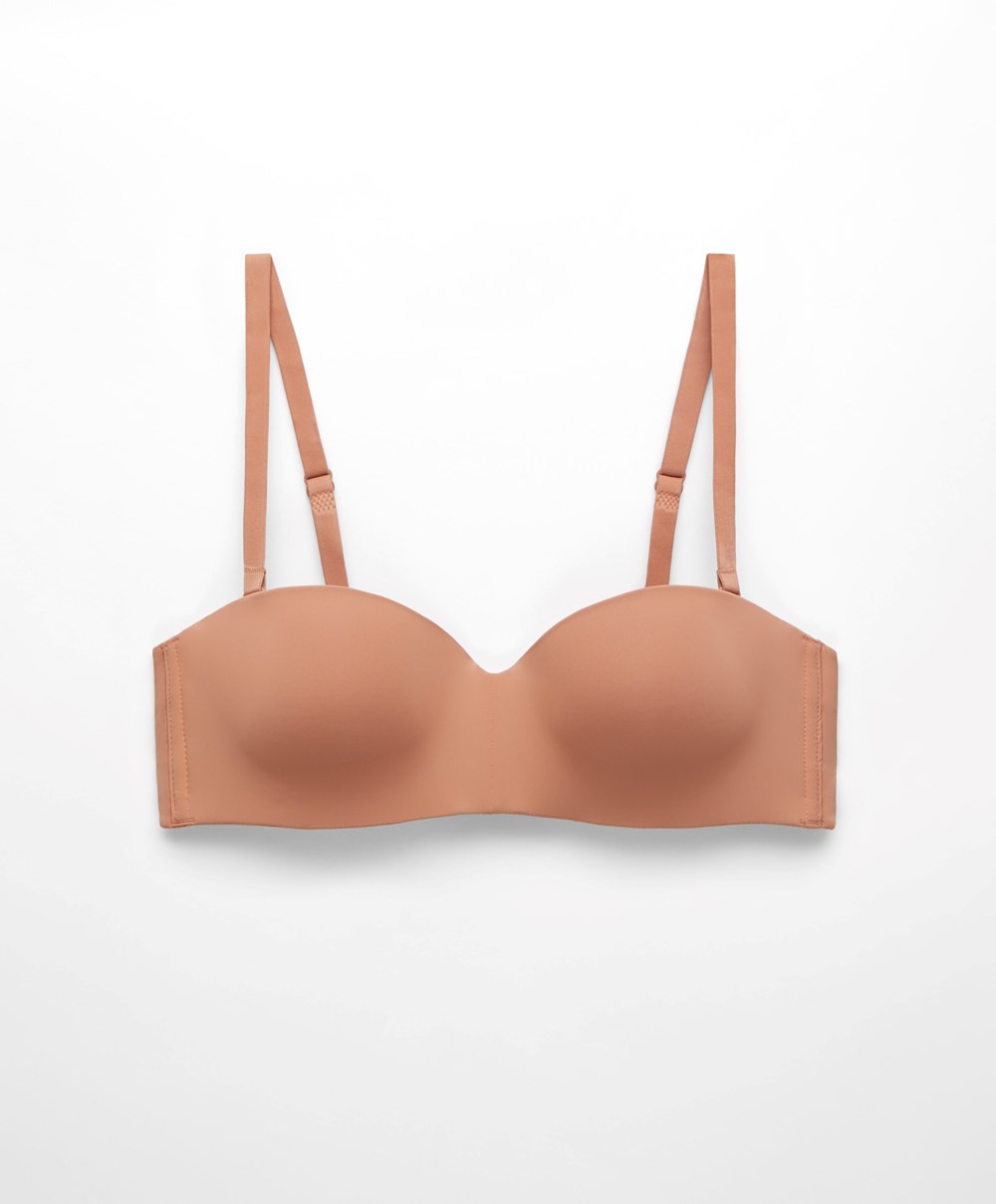 Oysho Polyamide Bra With Removable Straps Tan | LMGUHX-872