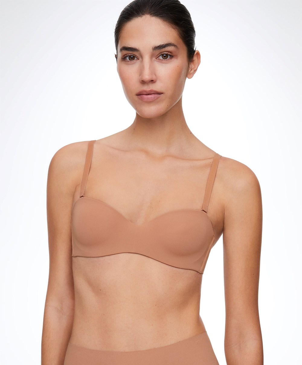 Oysho Polyamide Bra With Removable Straps Tan | LMGUHX-872