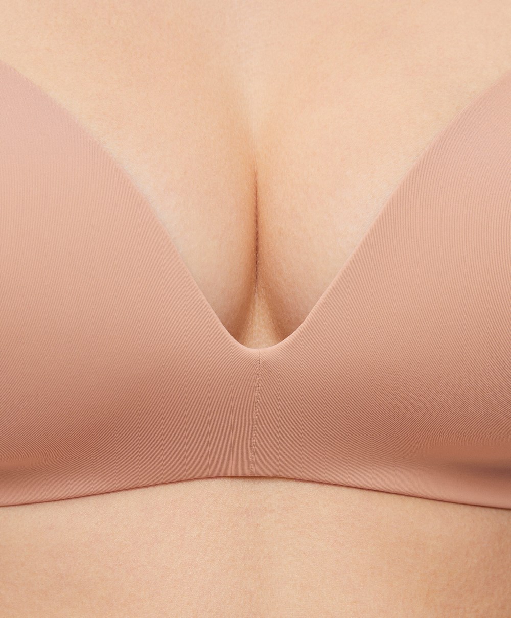 Oysho Polyamide Full Triangle Bra Μπεζ | HRUQBS-823