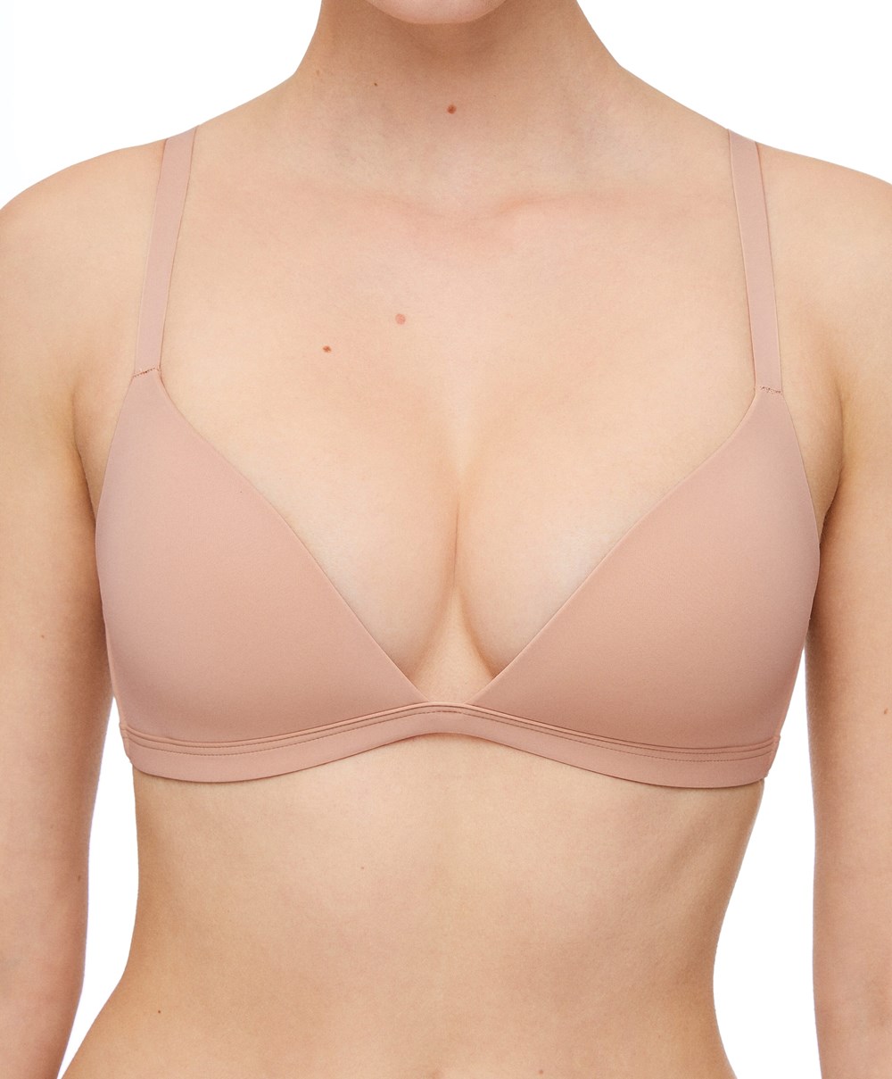 Oysho Polyamide Low-cut Triangle Bra Μπεζ | UTXZIN-546