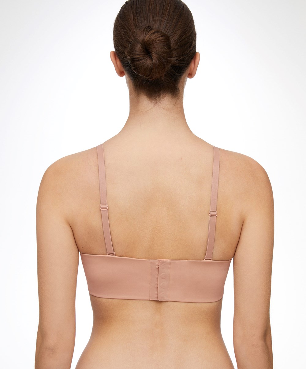 Oysho Polyamide Push-up Bandeau Bra Μπεζ | LOXYCK-235