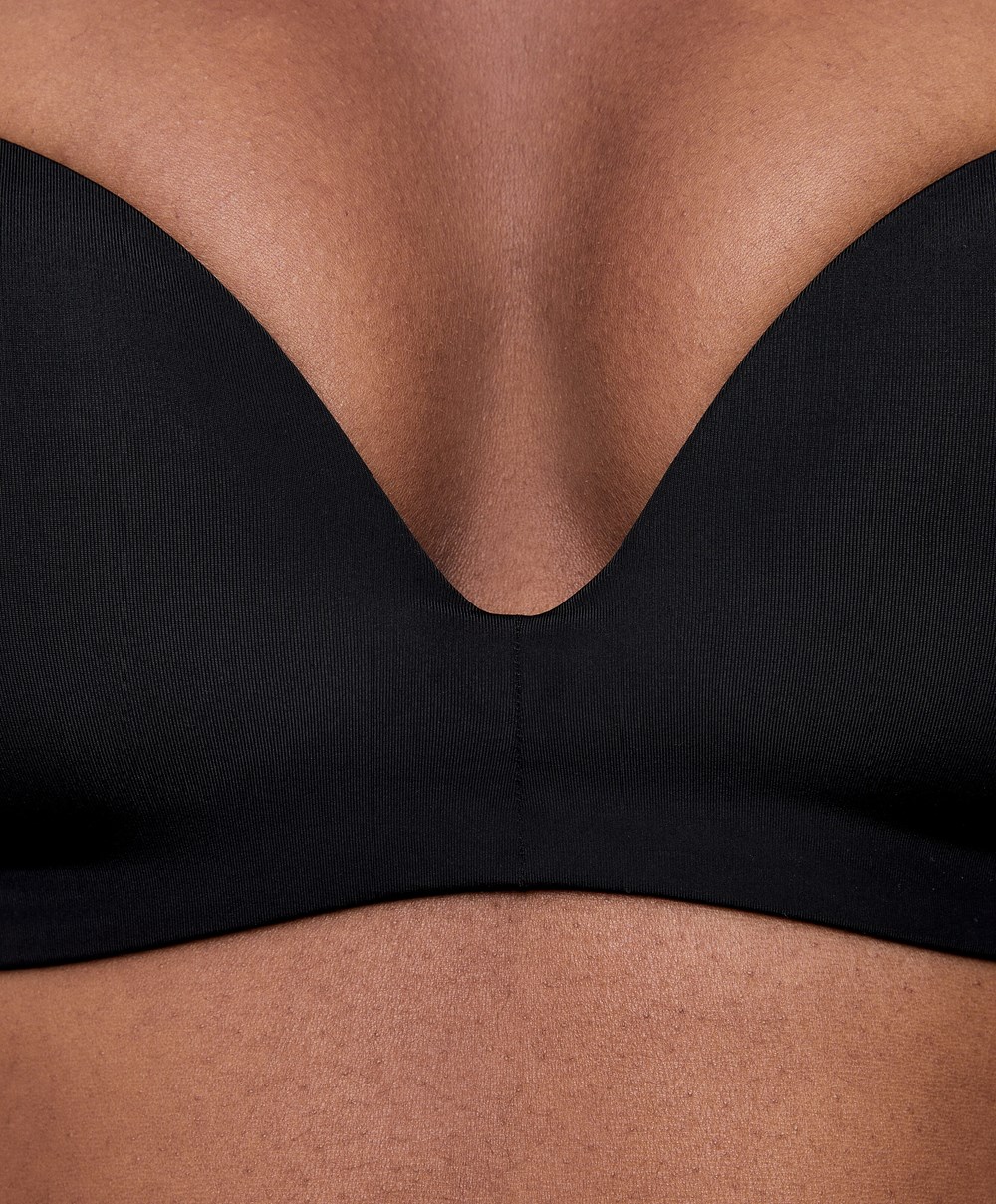 Oysho Polyamide Push-up Bandeau Bra μαυρα | QOSAVY-674