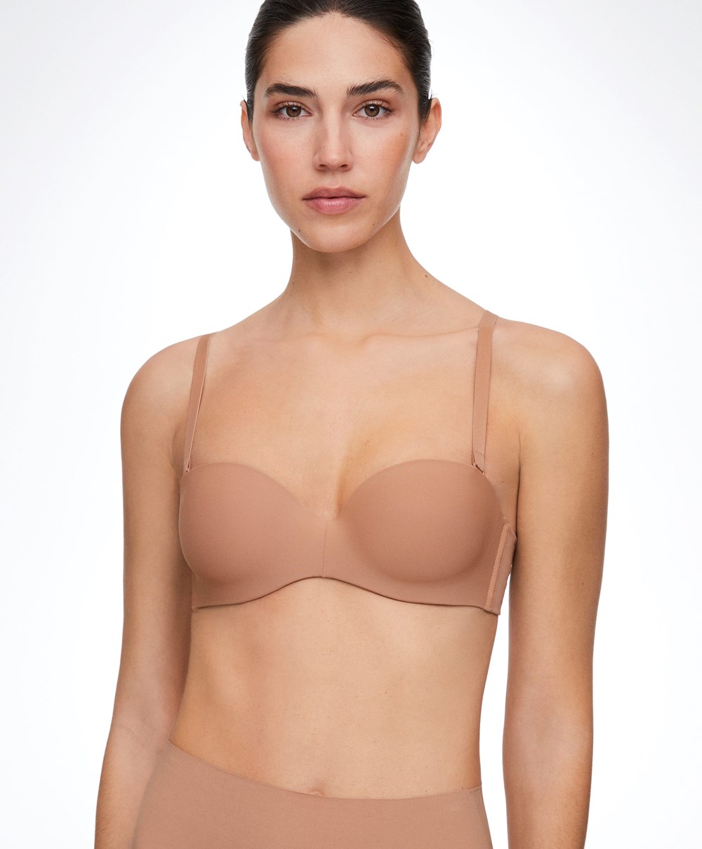 Oysho Polyamide Push-up Bra With Removable Straps Tan | BNRPTW-875