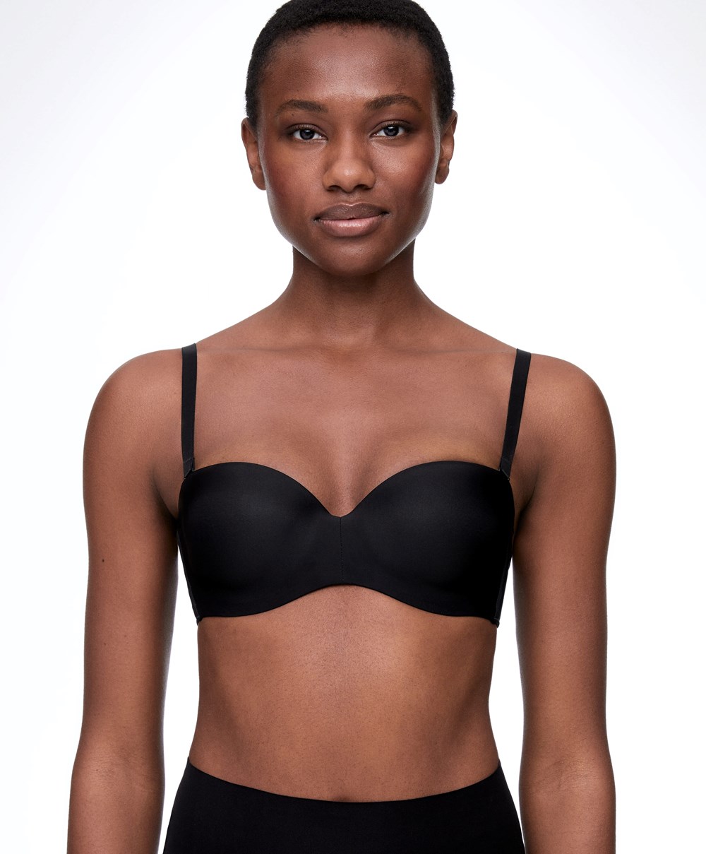 Oysho Polyamide Push-up Bra With Removable Straps μαυρα | JQPFHM-497