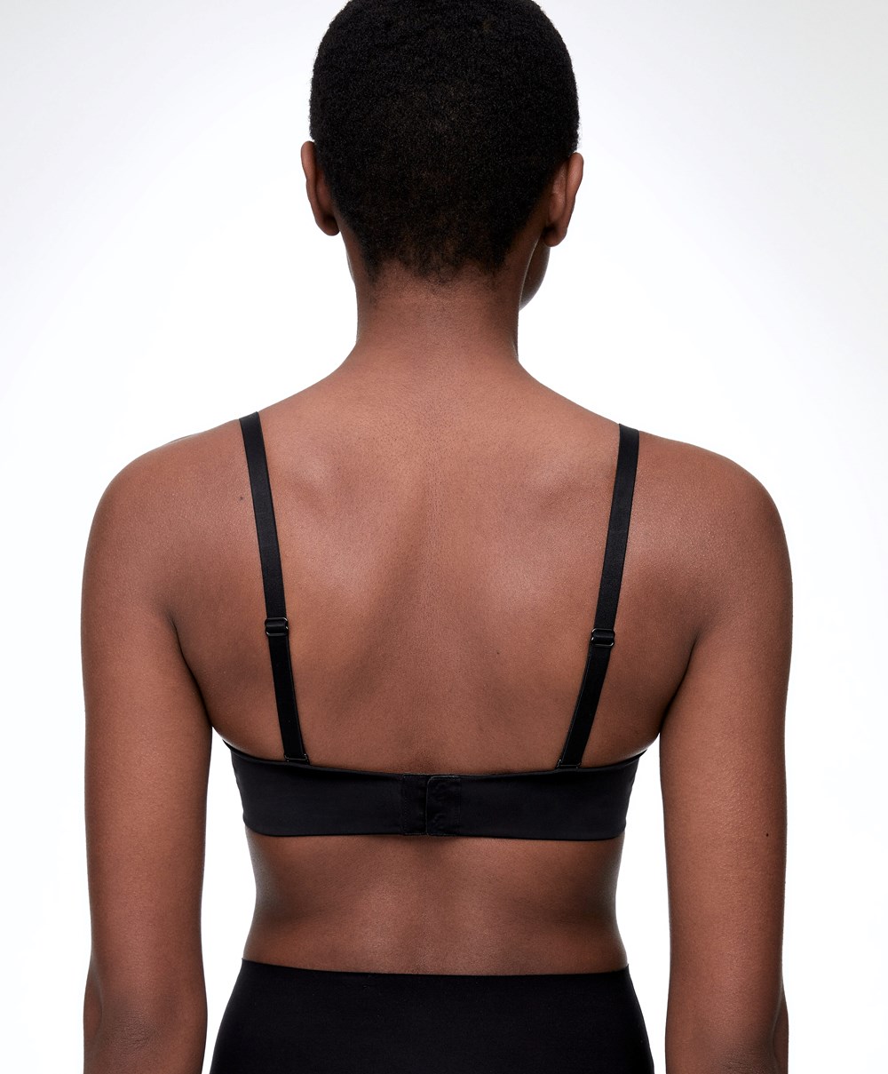 Oysho Polyamide Push-up Bra With Removable Straps μαυρα | JQPFHM-497