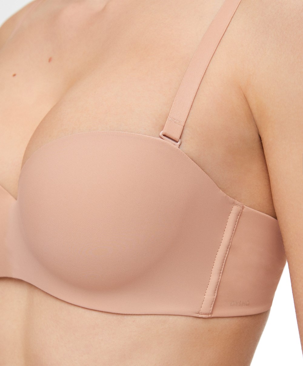 Oysho Polyamide Push-up Bra With Removable Straps Μπεζ | VPXYNG-142