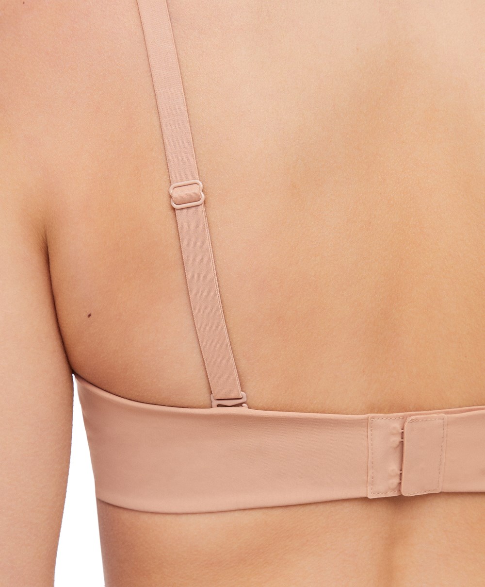 Oysho Polyamide Push-up Bra With Removable Straps Μπεζ | VPXYNG-142