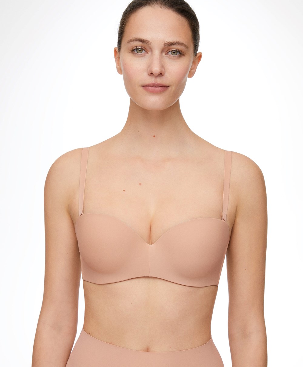 Oysho Polyamide Push-up Bra With Removable Straps Μπεζ | VPXYNG-142