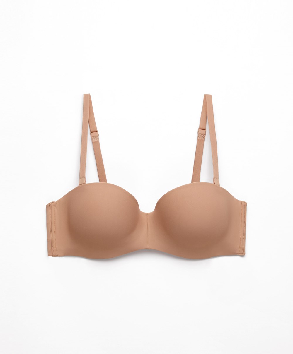 Oysho Polyamide Push-up Bra With Removable Straps Μπεζ | VPXYNG-142