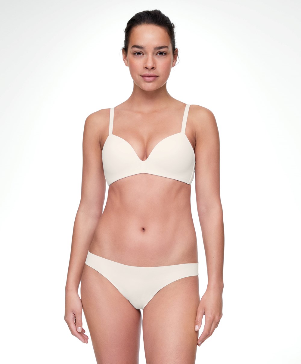 Oysho Polyamide Push-up Triangle Bra Pale Ecru | OIWPXD-962