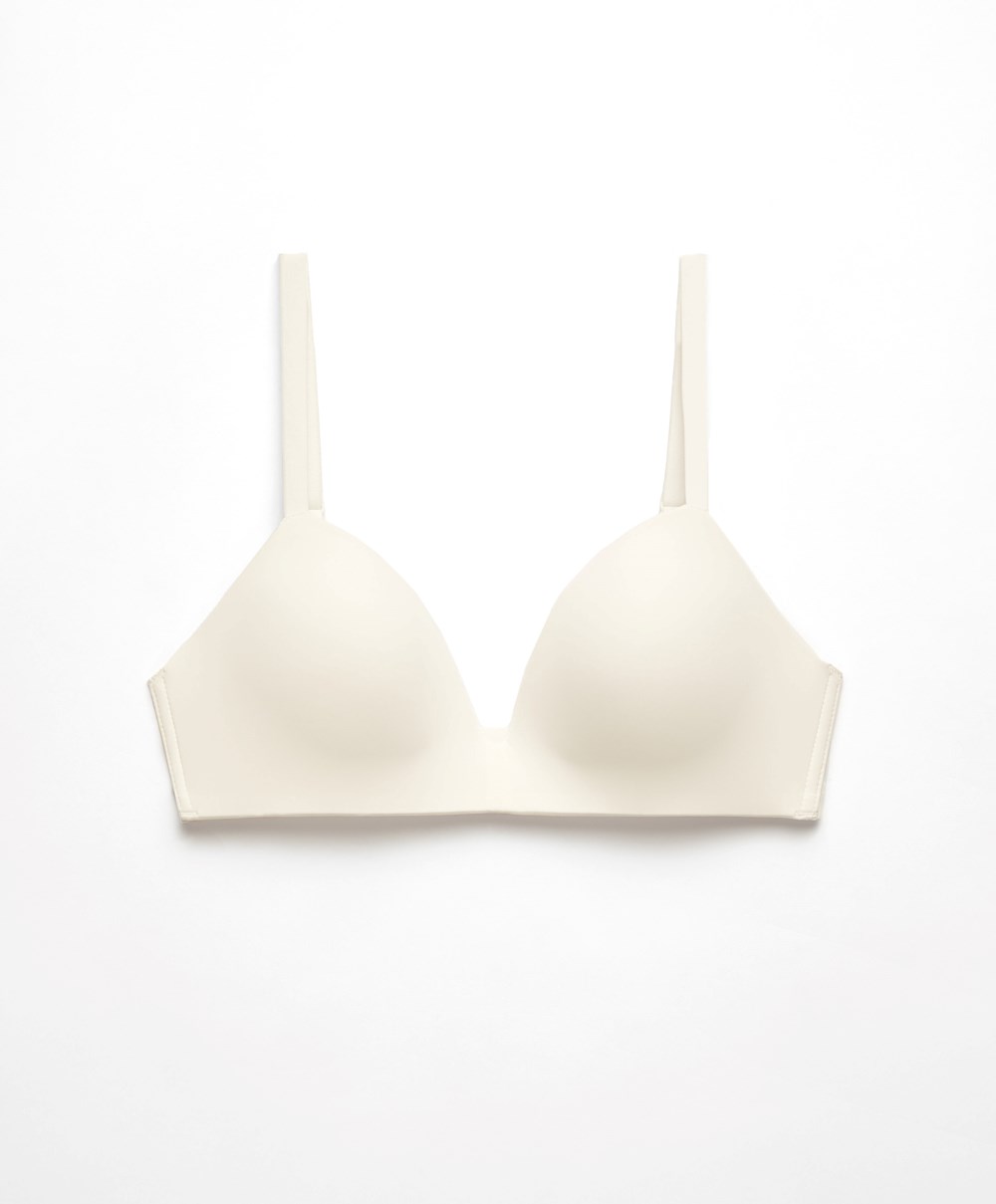 Oysho Polyamide Push-up Triangle Bra Pale Ecru | OIWPXD-962