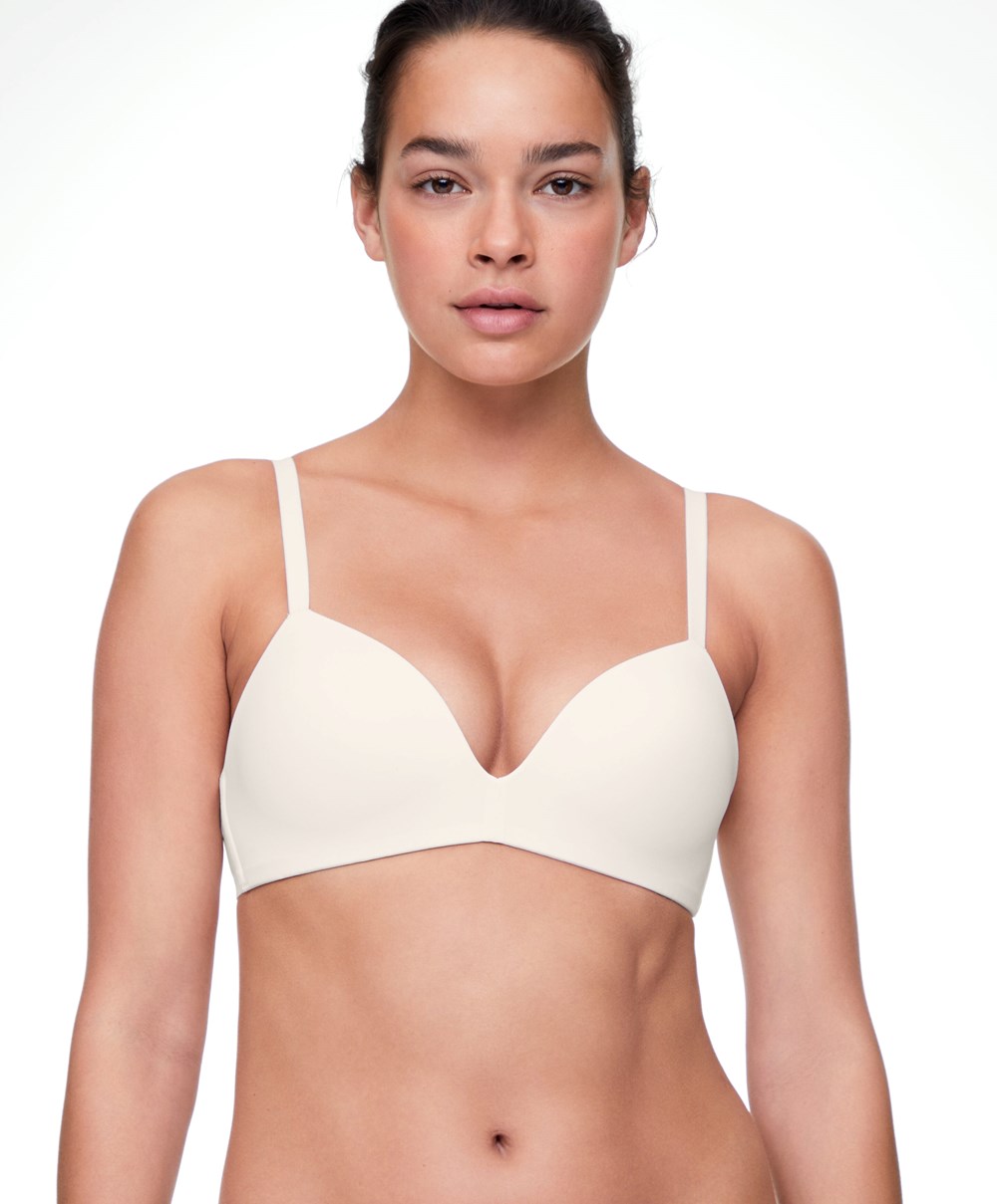 Oysho Polyamide Push-up Triangle Bra Pale Ecru | OIWPXD-962